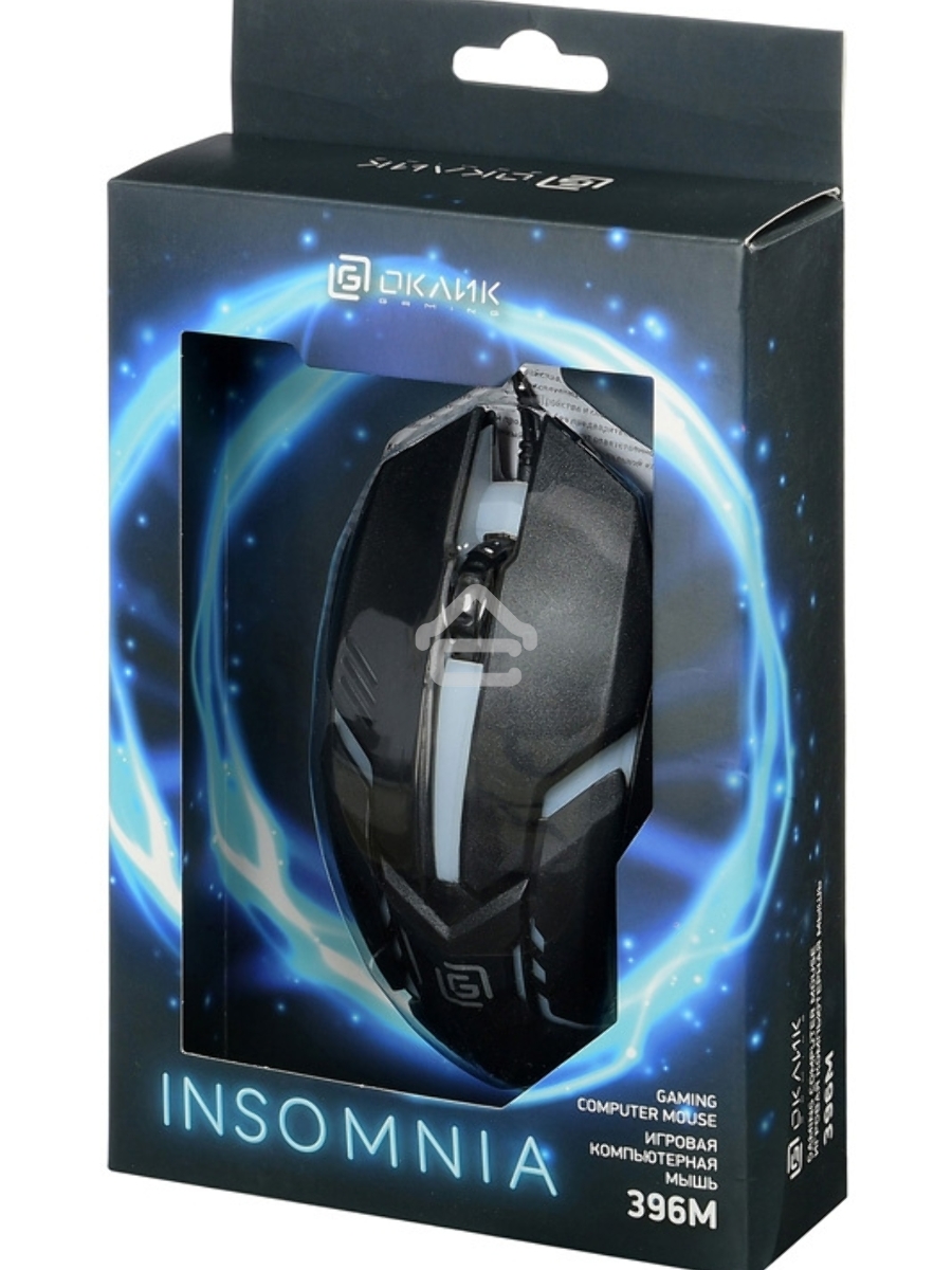 Мышь проводная Oklick 396M INSOMNIA черный, 1000 dpi, USB, кнопки - 3