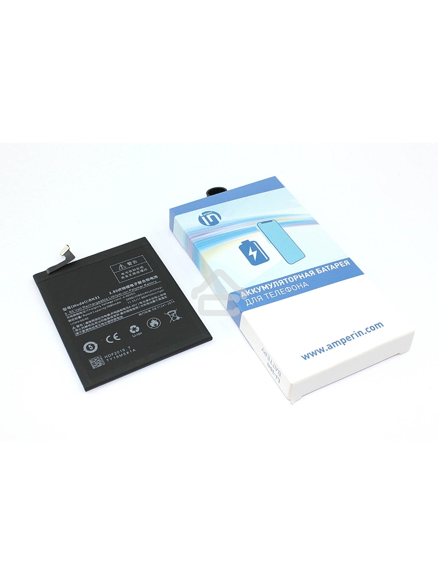 Аккумуляторная батарея Amperin для Xiaomi 5X (BN31) 3000mAh 3,85V