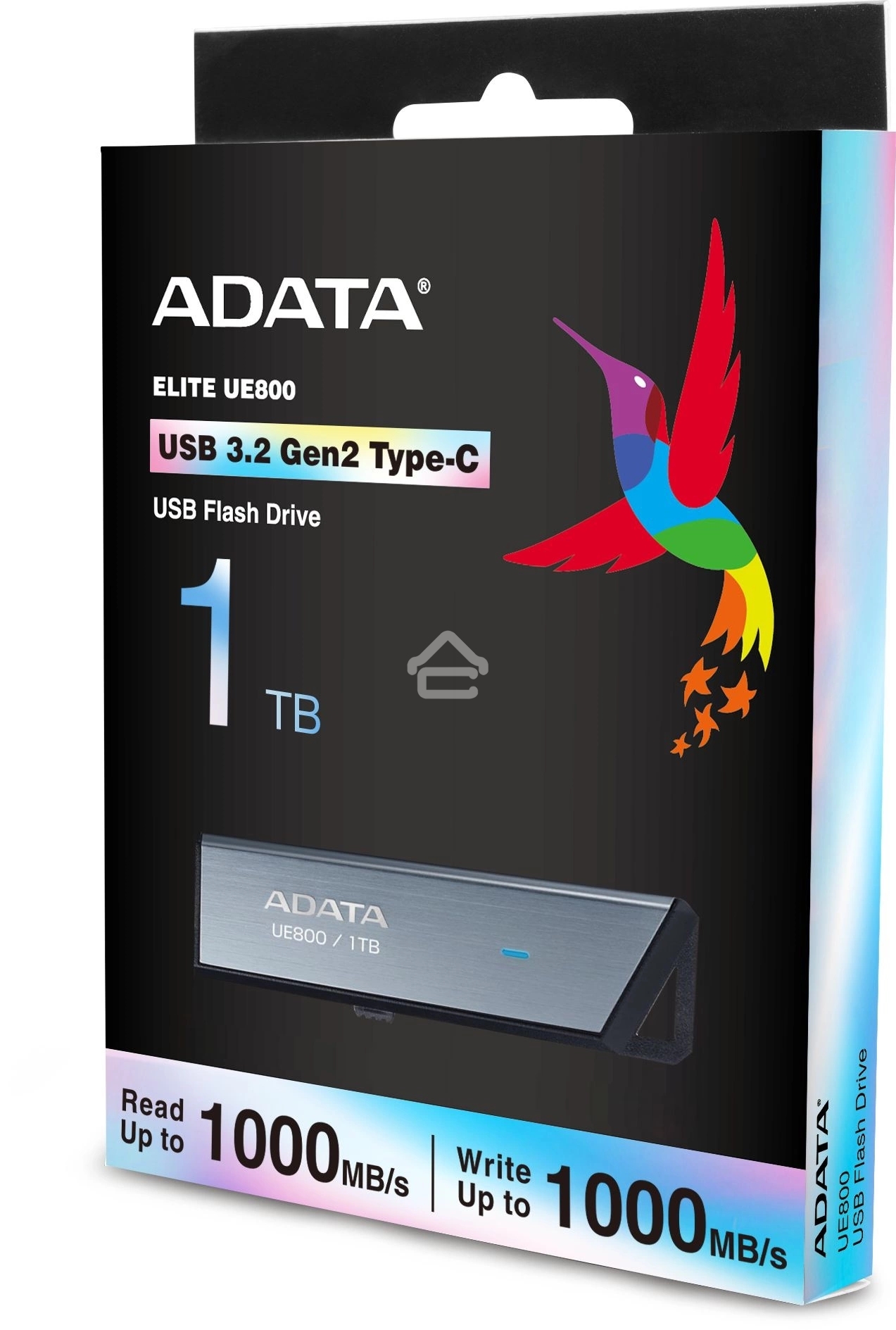 Флешка USB ADATA Elite UE800 (AELI-UE800-1T-CSG), 1Tb, Type-C USB 3.2, R/W 1000/1000, серебристый