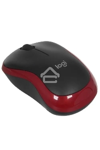 Мышь беспроводная Logitech M185, красный, 1000 dpi, радиоканал, USB, кнопки - 3