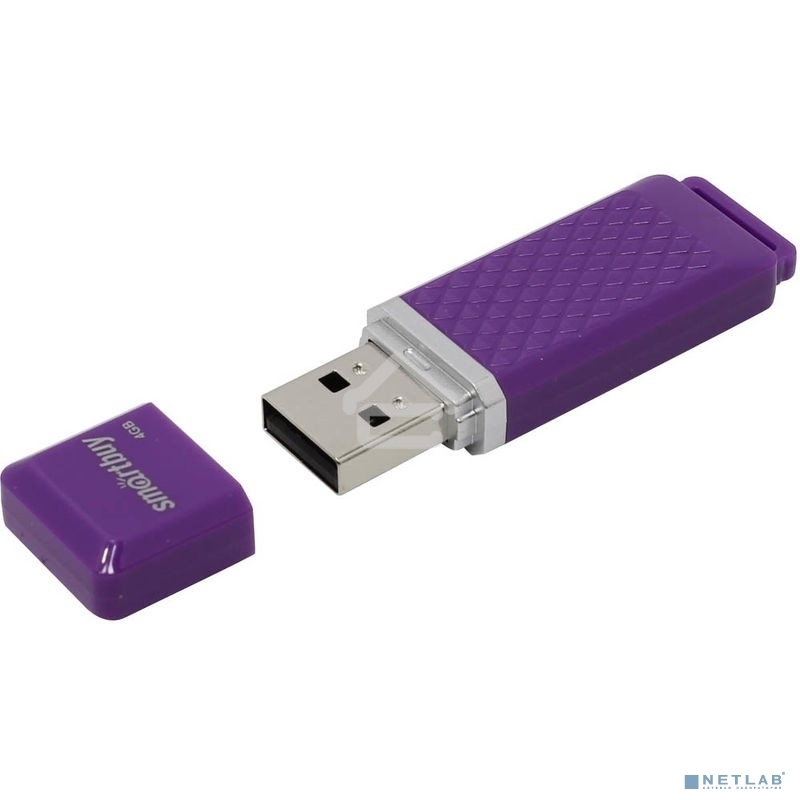 Флешка USB Smartbuy 4 Gb USB <USB 2.0> Smartbuy Quartz series фиолетовый (SB4 GbQZ-V)