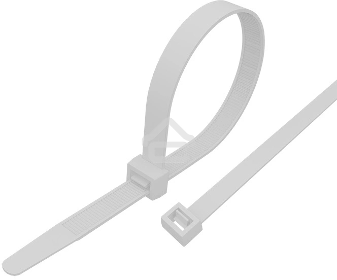 Хомут-стяжка кабельная нейлоновая Rexant 300 x 4,8 мм, белая, упаковка 100 шт.