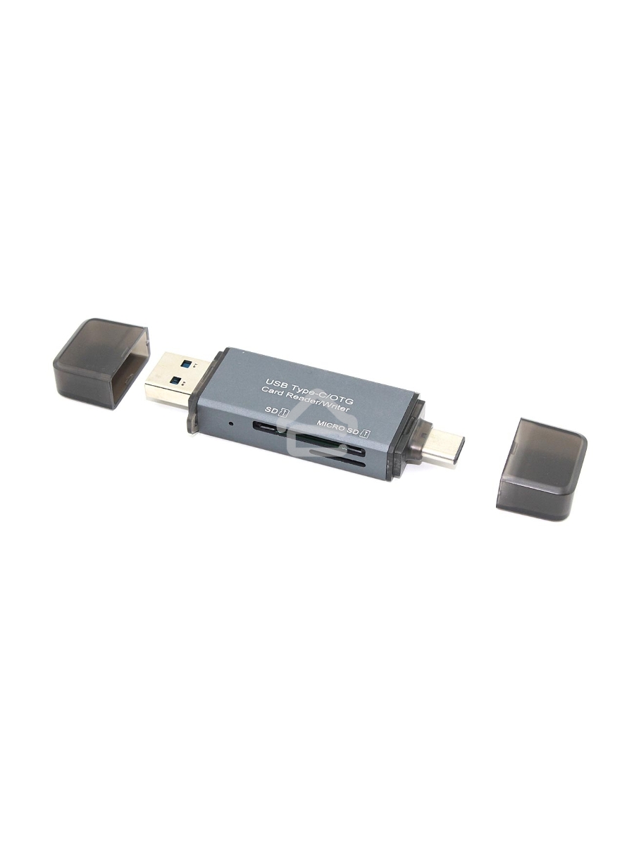 Кард ридер MicroSD/SD с разъёмами USB и Type C