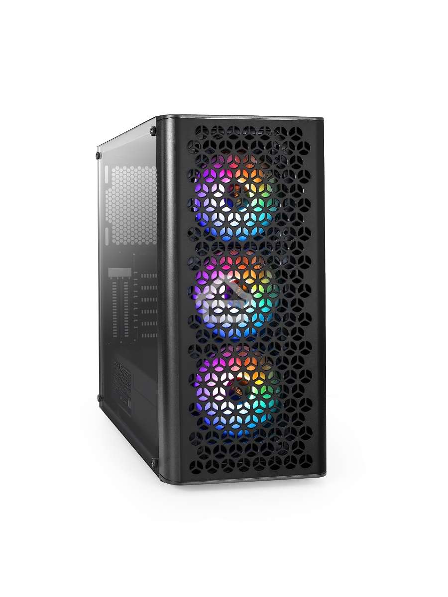 Компьютерный корпус Miditower ExeGate EVO-9202-NPX600 (ATX, БП 600NPX с вент. 12 см, с окном, 1*USB+1*USB3.0, аудио, 3 вент. 12см с RGB подсветкой)