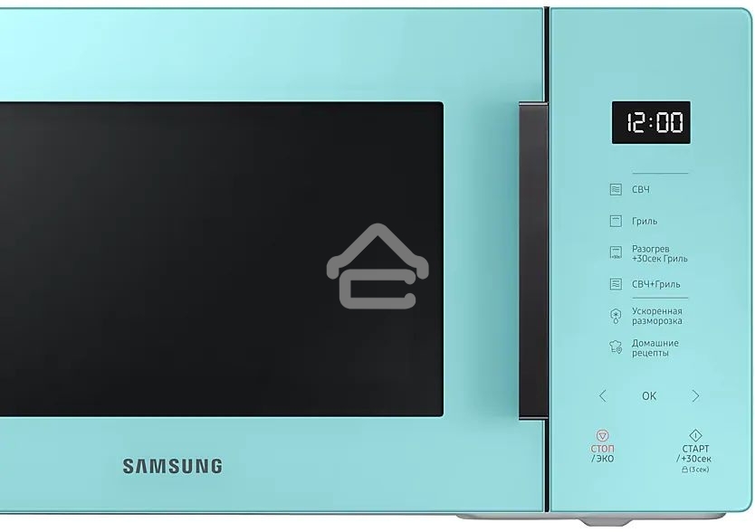 Микроволновая печь Samsung MG23T5018AN/BW голубой, 23 л, 800 Вт, переключатели - сенсор