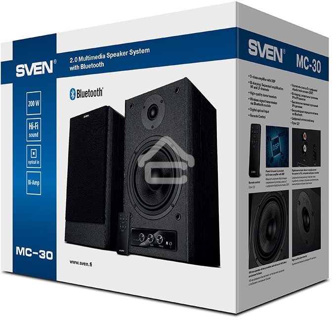 Колонки SVEN АС MC-30, черный (200 Вт, Bluetooth, пульт, Optical)