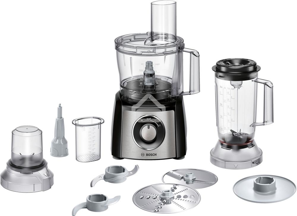 Кухонный комбайн Bosch MCM3501M 800 Вт, Скорости: 2, Блендер 1 л, Чаша 2.3 л, Цвет черны/серебристый