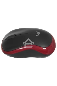 Мышь беспроводная Logitech M185, красный, 1000 dpi, радиоканал, USB, кнопки - 3