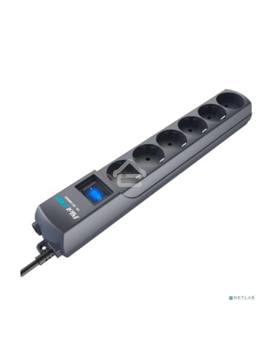 Сетевой фильтр Surge protector Pilot S Max (5 euros + 1GP), 15A/3.5kVA, automatic, 3 m, graphite