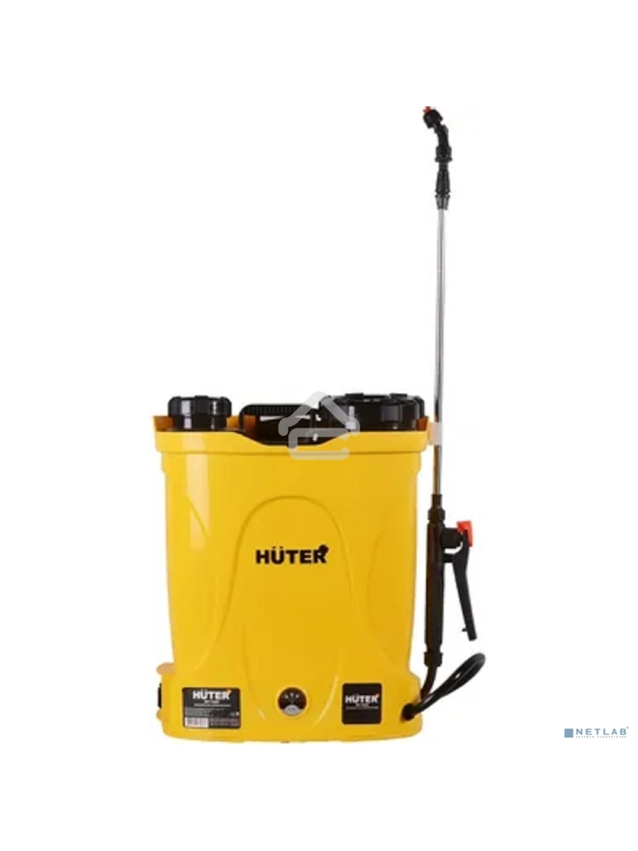 Опрыскиватель аккумуляторный Huter SP-12AC, аккумуляторный, ранцевый, 12л, желтый/черный