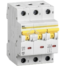 Выключатель автоматический трехполюсный ВА47-60M 3Р 63А 6кА С MVA31-3-063-C IEK