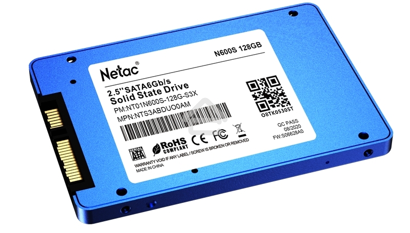 Накопитель SSD Netac N600S, 128Gb, SATA III, 2.5