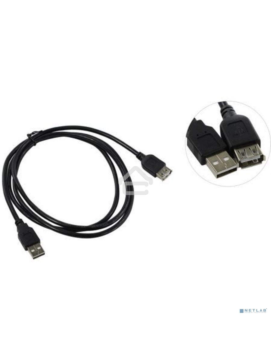 Кабель удлинительный TELECOM USB2.0 <Am-->Af> 1,5 м черный <TUS6990-1.5M>