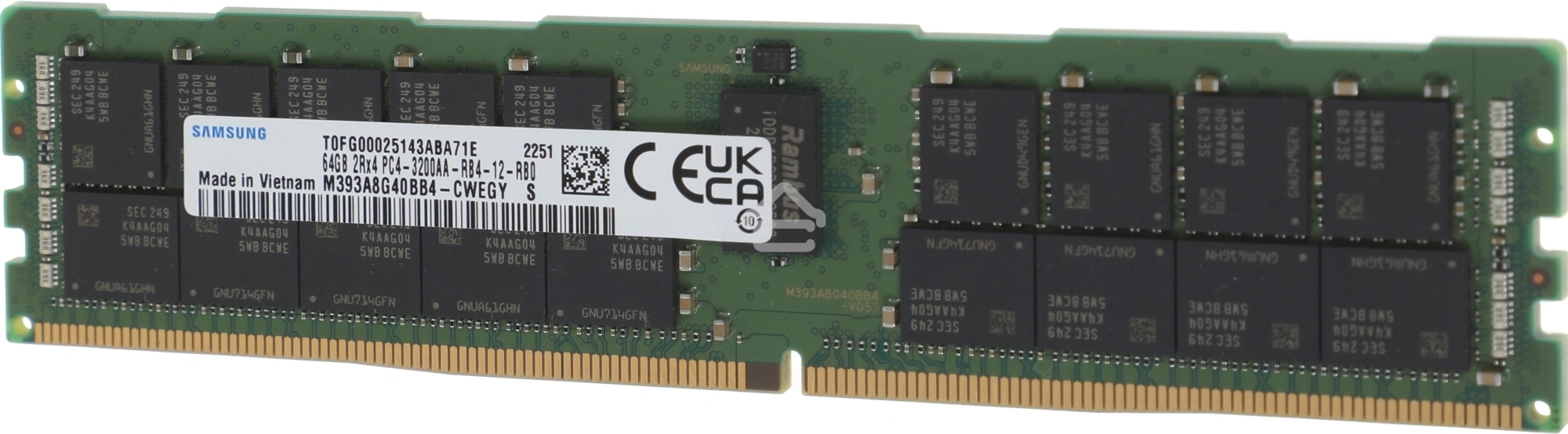 Оперативная память Samsung, DDR4, 64GB (1x64GB), 3200MHz, CL22, ECC, RDIMM