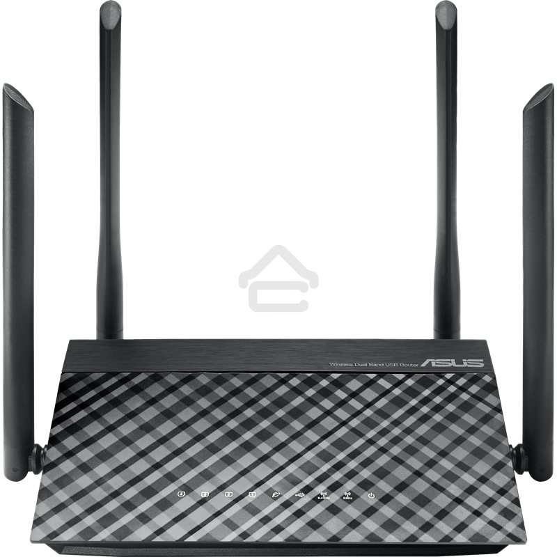 Маршрутизатор беспроводной Asus RT-AC1200 10/100BASE-TX черный (Dual Band)