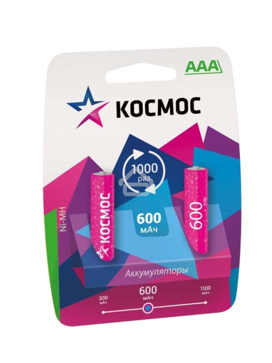 Аккумулятор R03 Ni-MH 600мА.ч Космос KOCR03NIMH(600MAH)