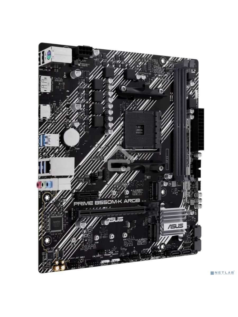 Материнская плата ASUS PRIME B550M-K ARGB, Socket AM4, AMD B550, 2xDDR4, 4xSATA, 2xM.2, 1xPCI-E 4.0 x16, 1xPCI-E x1, 1xHDMI, 1xDP, 1x 1Gb LAN, 4xUSB-A 3.2 Gen 1, 2xUSB-A 2.0, 3x3.5 мм, 7.1, Micro-ATX