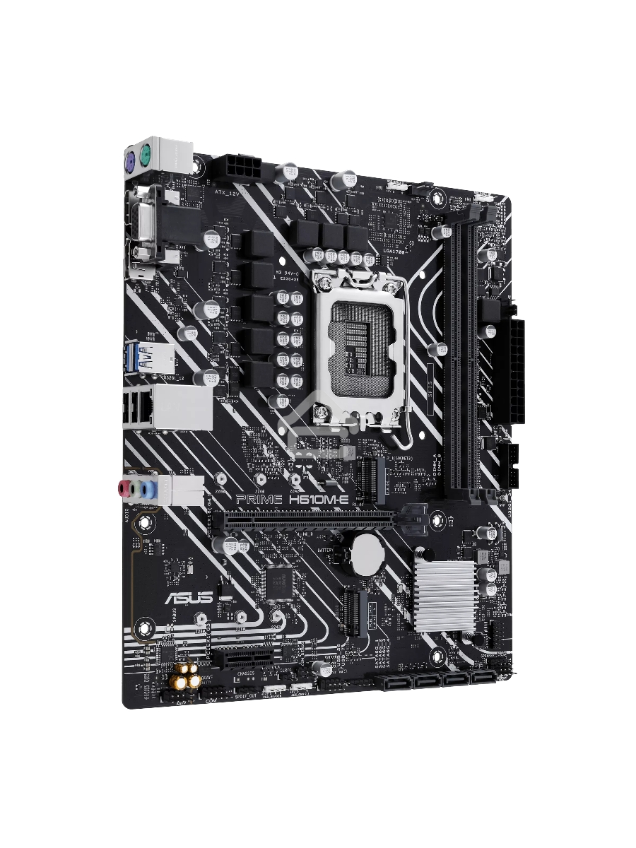 Материнская плата ASUS PRIME H610M-E-CSM, LGA 1700, Intel H610, 2xDDR5, 4xSATA, 2xM.2 PCIe 3.0 (x2, x4), 1xPCIe 4.0 x16, 1xPCIe x1, 1xHDMI, 1xDP, 1xVGA, 2xUSB-A 2.0, 2xUSB-A 3.2 Gen 1, 1x 1Gb LAN, 3x3.5 мм, 7.1, mATX