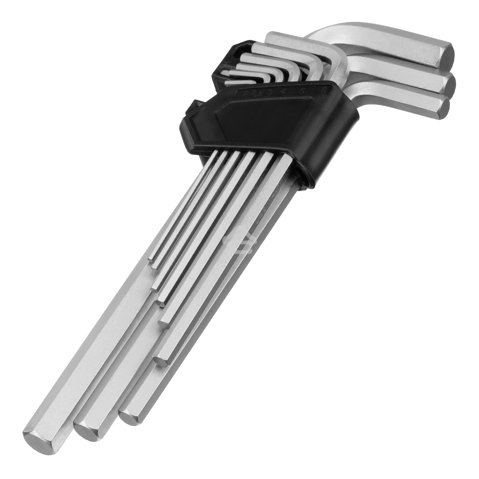 Набор ключей имбусовых Сибртех HEX, 2-12 мм, CrV, 9 шт., удлиненные