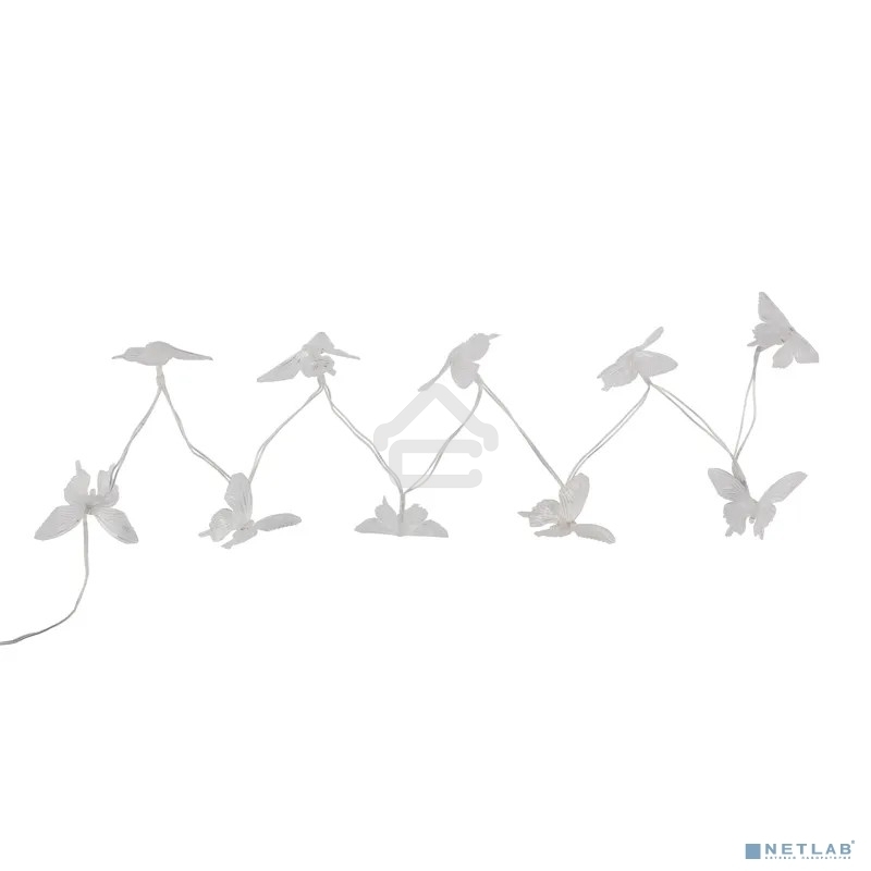 Каскад Lamper Полет бабочки LED 3 м с выносной солнечной панелью 2 м и аккумулятором, холодное белое свечение