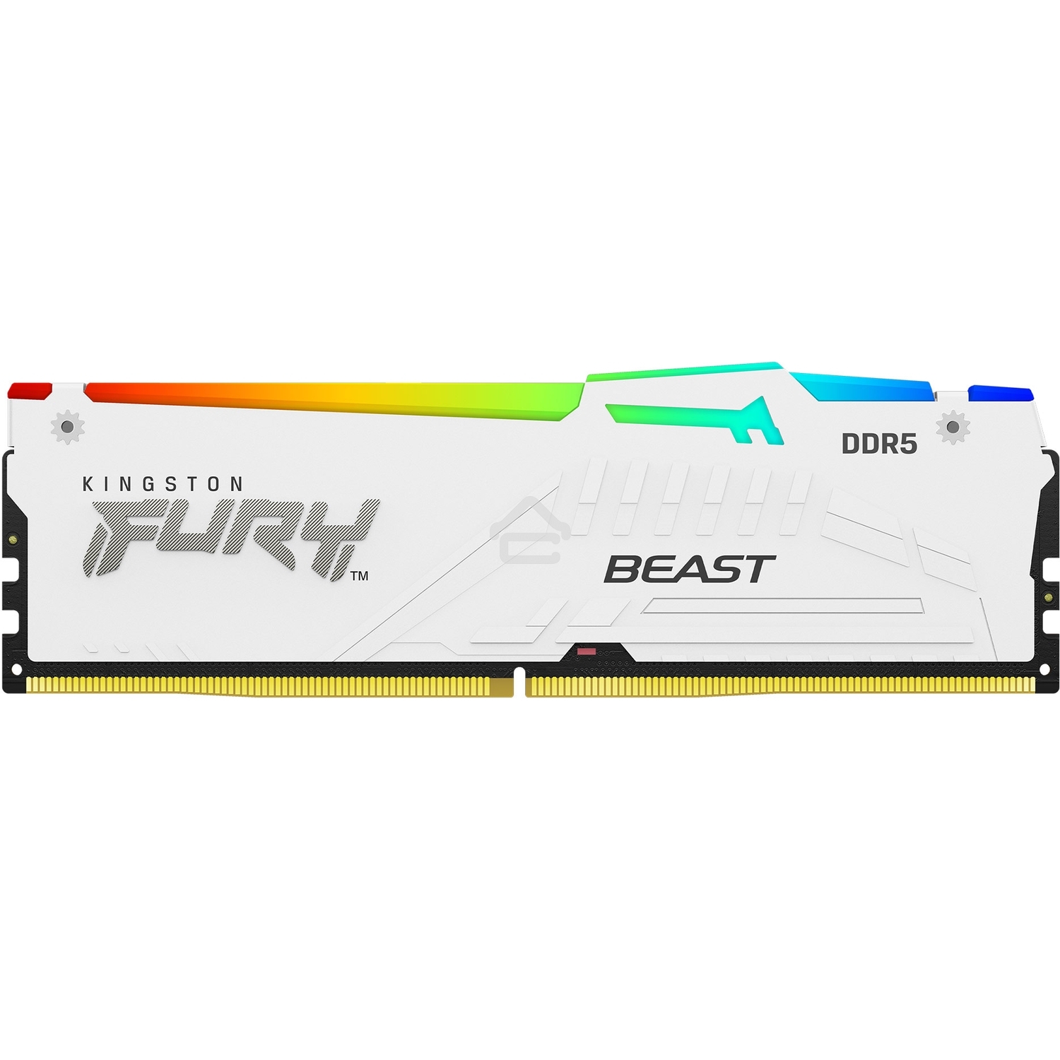 Оперативная память Kingston Fury Beast, DDR5, 64GB (2x32GB), 6000MHz, CL30, DIMM, с радиатором, RGB, белый