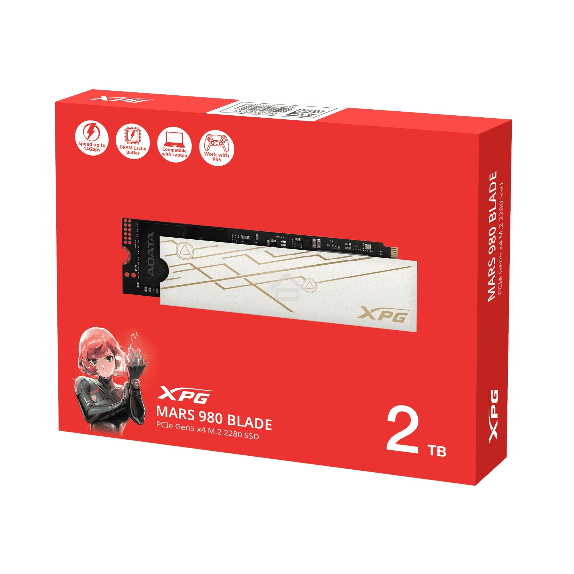 Накопитель SSD ADATA 2Tb M.2 XPG MARS 980 BLADE, 2280, PCI-E 5x4, R/W -14000/13000 MB/s 3D-NAND