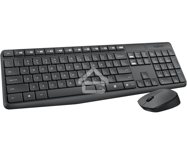 Комплект клавиатура + мышь Logitech MK235 клав:черный мышь:черный USB беспроводная