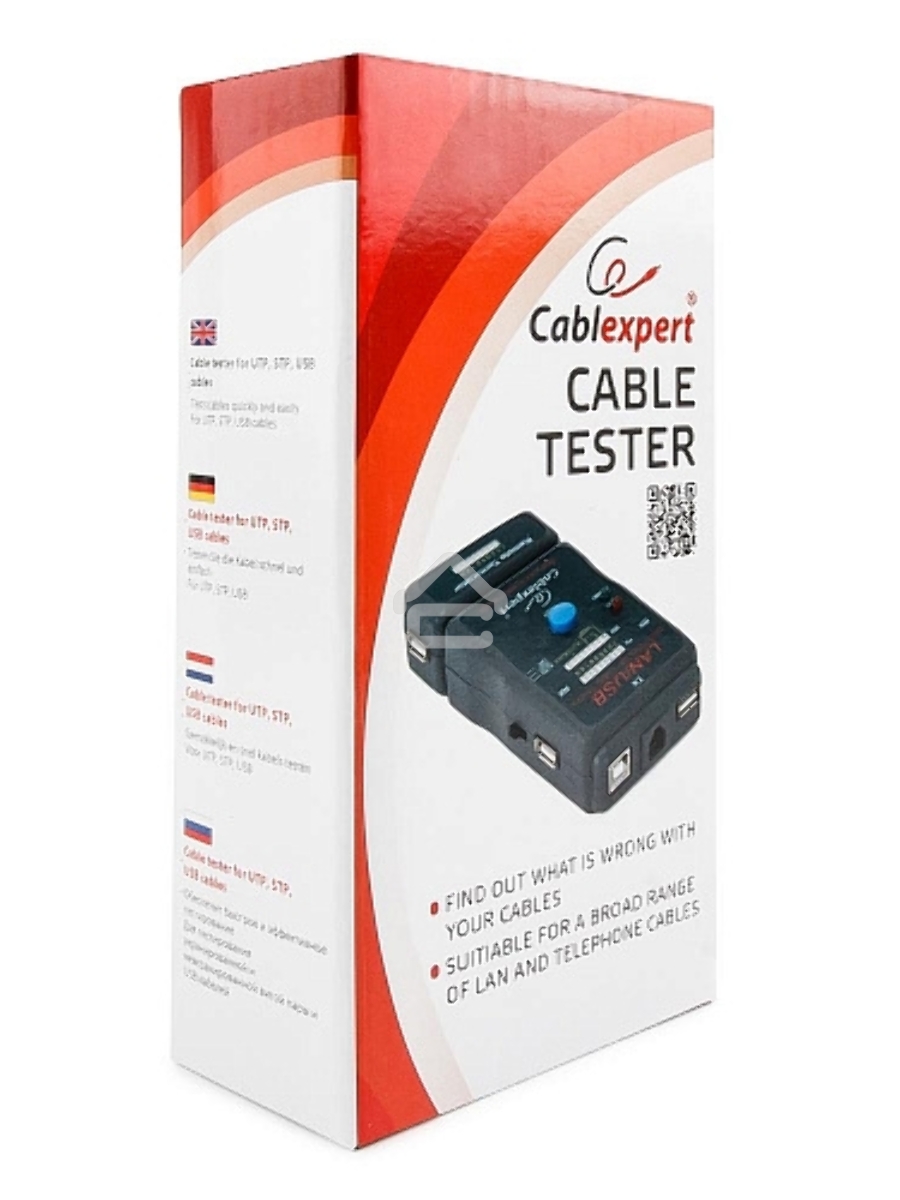 Тестер LAN Cablexpert NCT-2, 100/1000 Base-TX, для UTP, STP, RJ-11, USB-кабеля