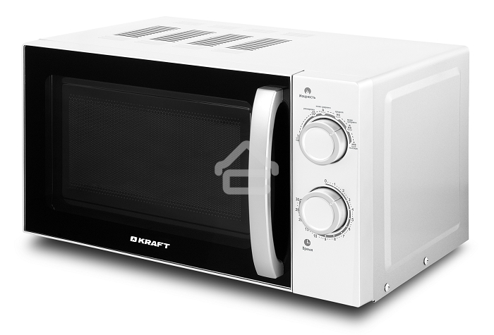 Микроволновая печь Kraft KF-20MW7W-102M белый, 20 л, 700 Вт, переключатели - поворотный механизм