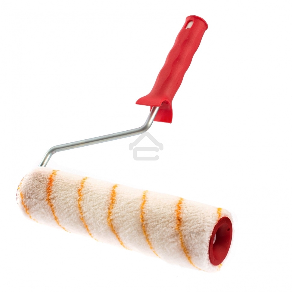 Валик в сборе Matrix ПОЛИАКРИЛ желтая полоса, 250 мм, ворс 12 мм, D 48 мм, D ручки 8 мм