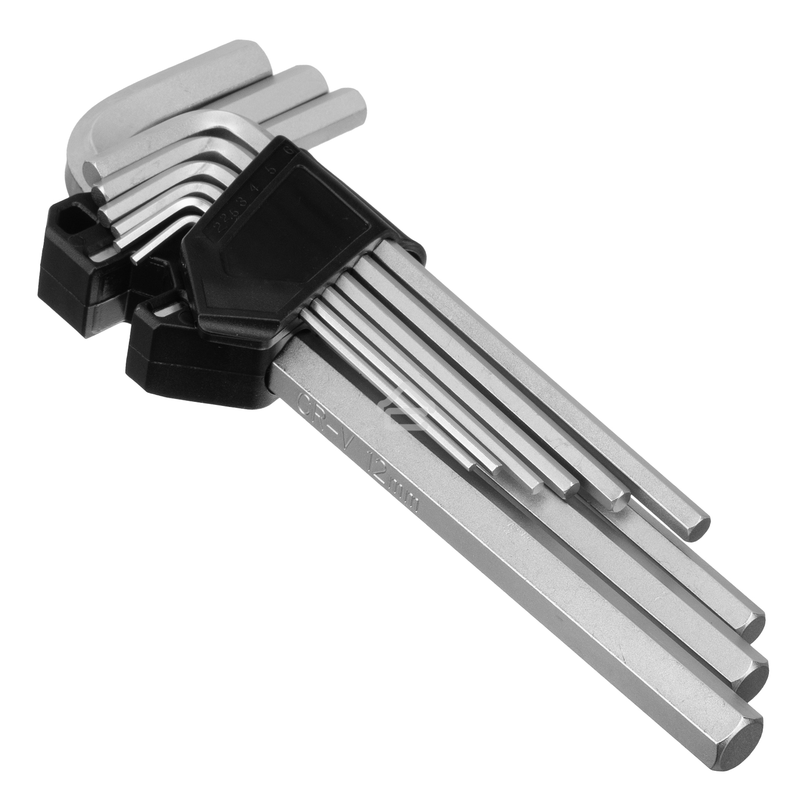 Набор ключей имбусовых Сибртех HEX, 2-12 мм, CrV, 9 шт., удлиненные