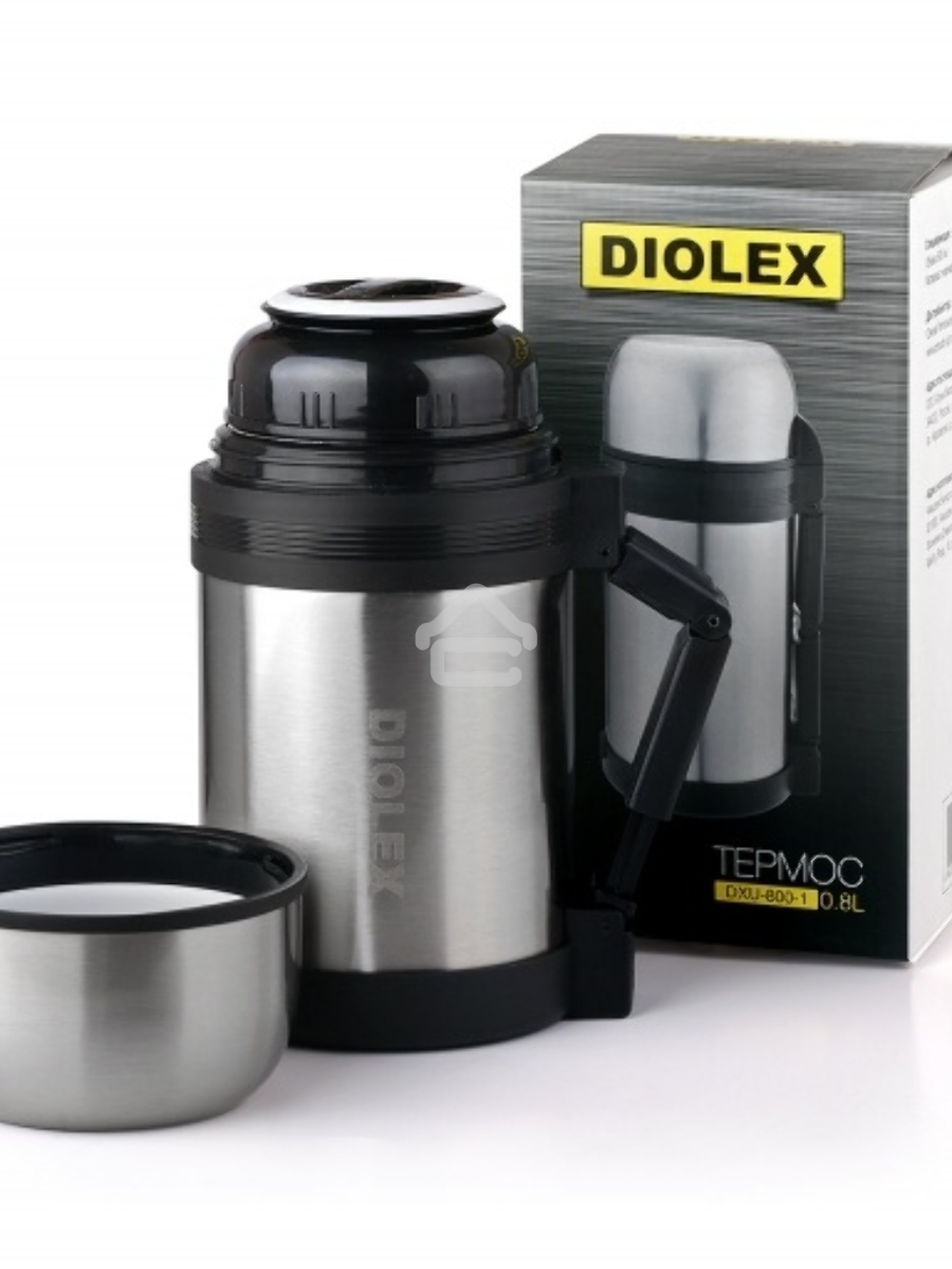 Термос Diolex DXU-1000-1 1000 мл, универсальный, ремешок в комплекте, из нержавеющей стали