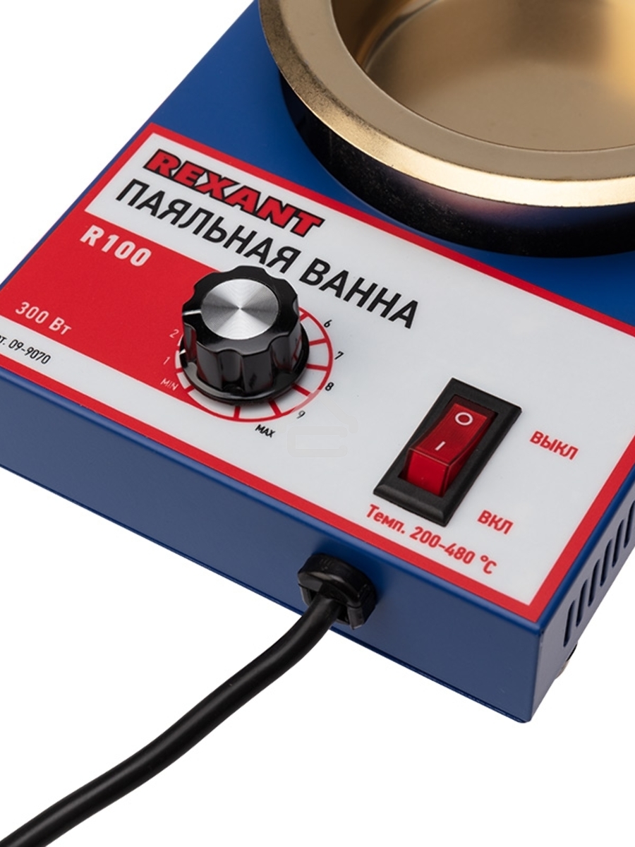 Паяльная ванна Rexant, модель R100, 300 Вт, ø 100 мм, 200-480 °C