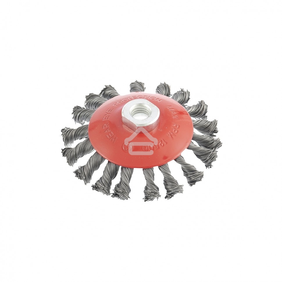 Щетка Matrix для УШМ, 115 мм, М14, Тарелка, крученая проволока 0,5 мм