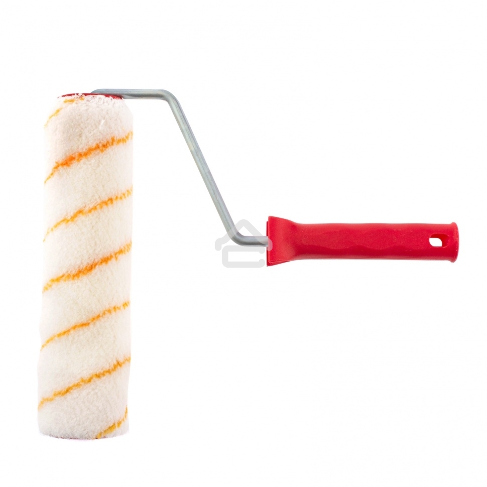 Валик в сборе Matrix ПОЛИАКРИЛ желтая полоса, 250 мм, ворс 12 мм, D 48 мм, D ручки 8 мм