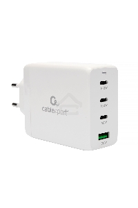 Зарядное устройство Cablexpert MP3A-PC-66 100Вт GaN, 5A, QC5.0/PD, 3xType-C, 1xUSB, белый, коробка