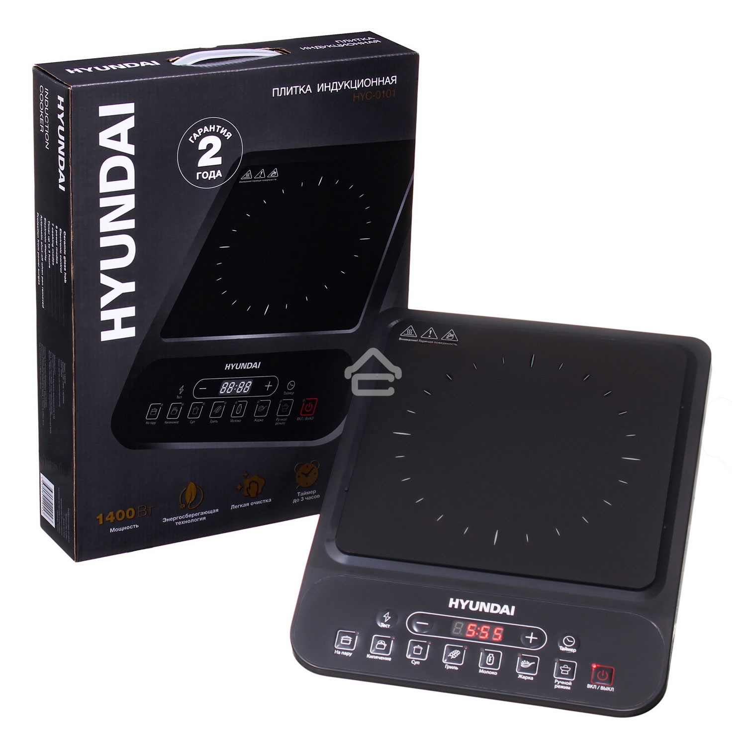 Плита настольная электрическая Hyundai HYC-0101 черный эмаль (настольная)