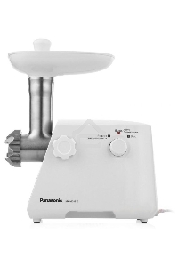 Мясорубка электрическая Panasonic MK-MG1510WTQ KIT 500Вт,реверс,2 перфорир.диска,нас.для кеббе,пластик+книга рецептов