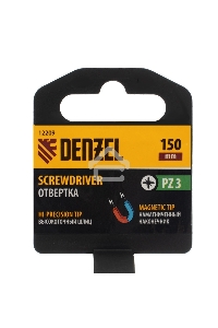 Отвертка PZ3x150 мм, CrV, трехкомпонентная рукоятка  Denzel