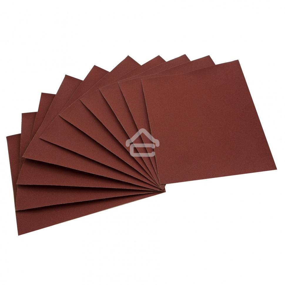 Шлифлист на бумажной основе Сибртех, P 80, 230 х 280 мм, 10 шт., влагостойкий