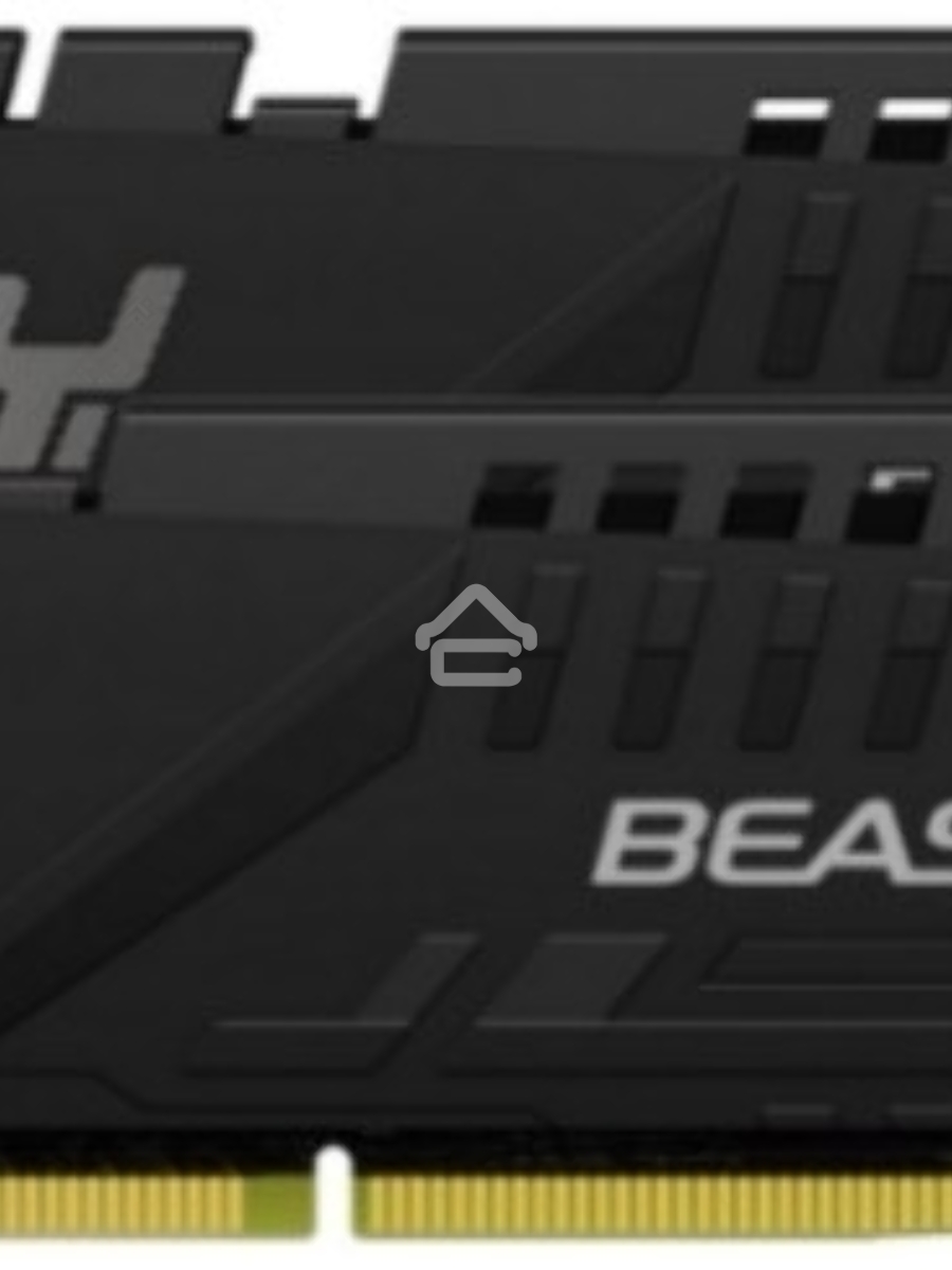 Оперативная память Kingston Fury Beast, DDR5, 32GB (2x16GB), 5200MHz, CL40, DIMM, радиатор, чёрный