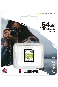 Флеш карта SDHC 64Gb Class10 Kingston <SDS2/64GB>, Canvas Select 100R CL10 UHS-I