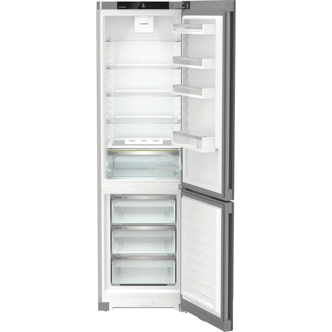 Холодильники Liebherr Pure CNsdc 5703-22 001 серебристый SmartSteel двухкамерный 266/94л морозилка снизу