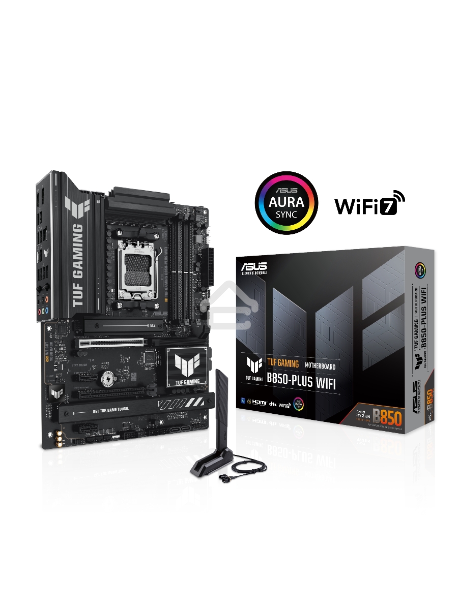Материнская плата ASUS TUF GAMING B850-PLUS WIFI, Socket AM5, AMD B850, 4xDDR5, 4xSATA, 3xM.2, 1xPCIe 5.0 x16, 1xPCIe 4.0 x16, 2xPCIe 4.0 x1, 1xHDMI, 1xDP, 1x 2.5Gb LAN, Wi-Fi 7, 3xUSB-A 10Gbps, 4xUSB-A 5Gbps, 1xUSB-C 20Gbps, 2xUSB-A 2.0, 5x3.5 мм, 7.1, A