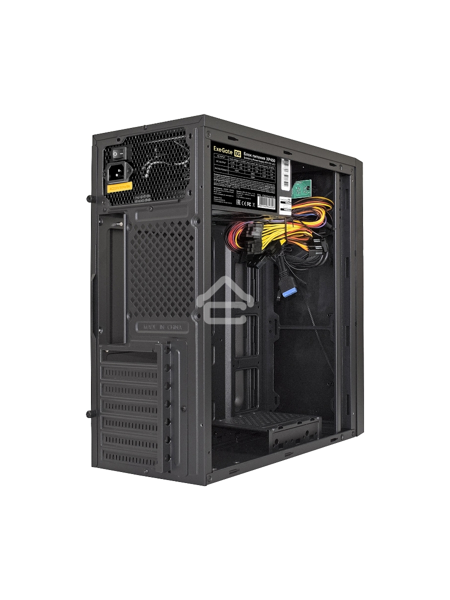 Компьютерный корпус ExeGate XP-333U черный, Miditower ATX, <XP450, Black,120mm>, 1*USB+2*USB3.0, Audio