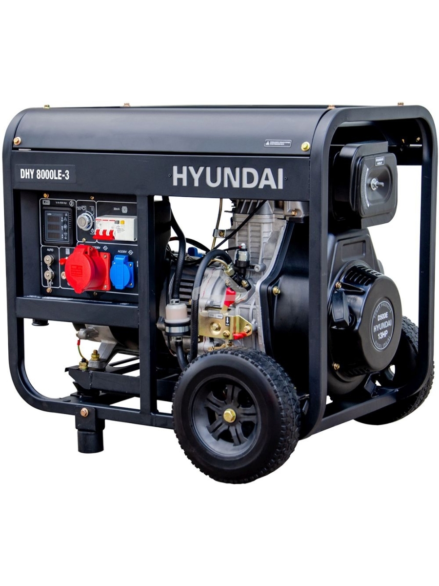 Электрогенератор дизельный Hyundai DHY 8000LE-3, 6.5 кВт, 79 дБ, 111 кг