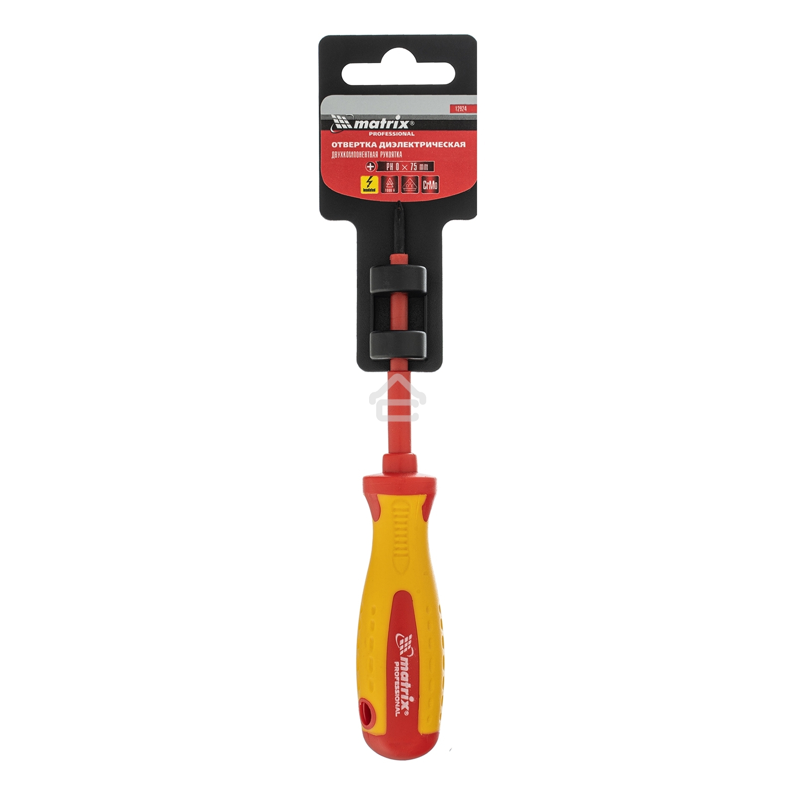 Отвертка Matrix Insulated, PH0 x 75 мм, CrMo, до 1000 В, двухкомп. рукоятка