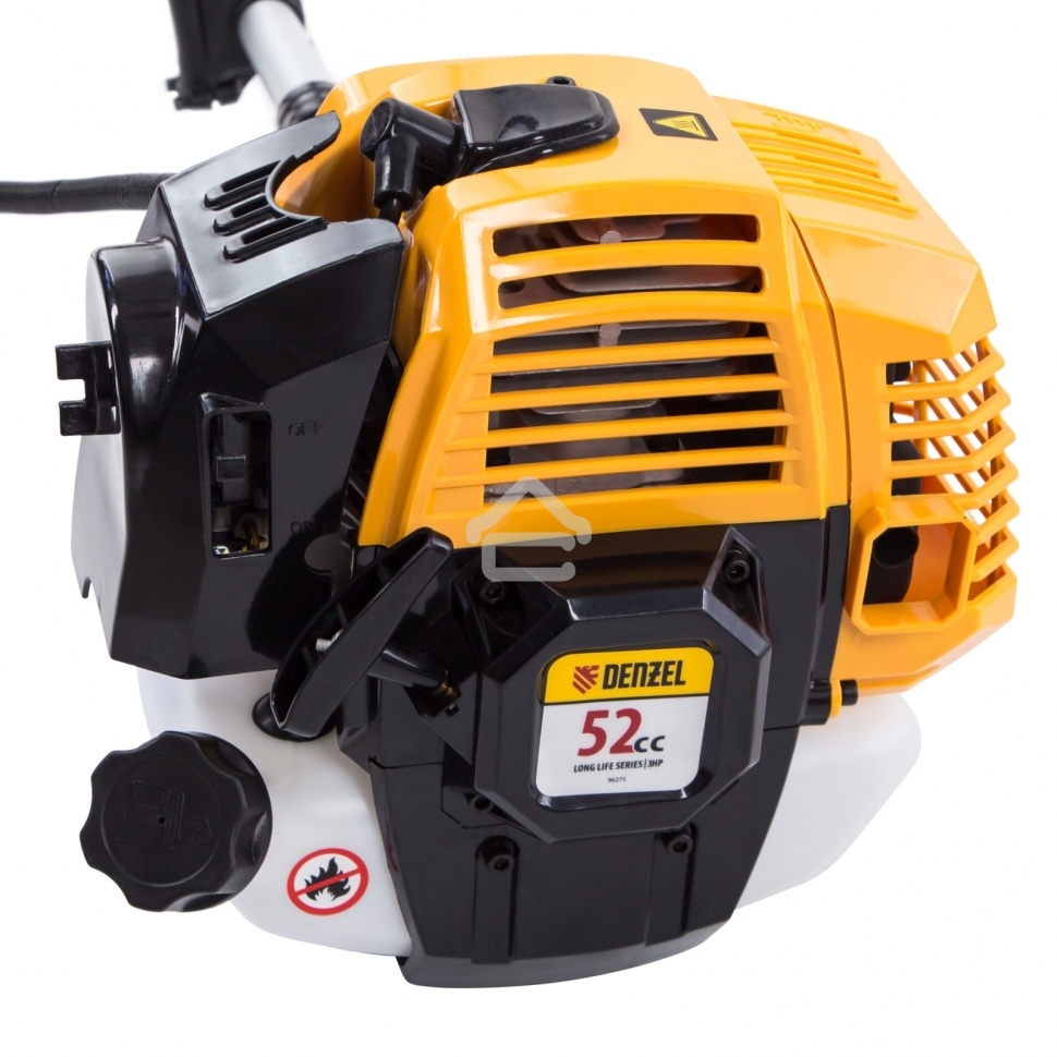 Триммер бензиновый Denzel DR-52, 52 см3, неразъемная штанга, состоит из 2 частей