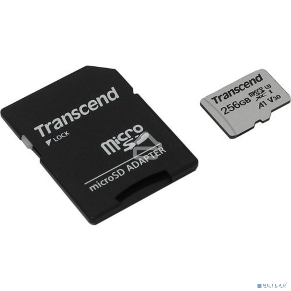 Флеш карта microSD 256Gb Transcend microSDXC Class 10 UHS-I U3, V30, A1, (SD адаптер), TLC