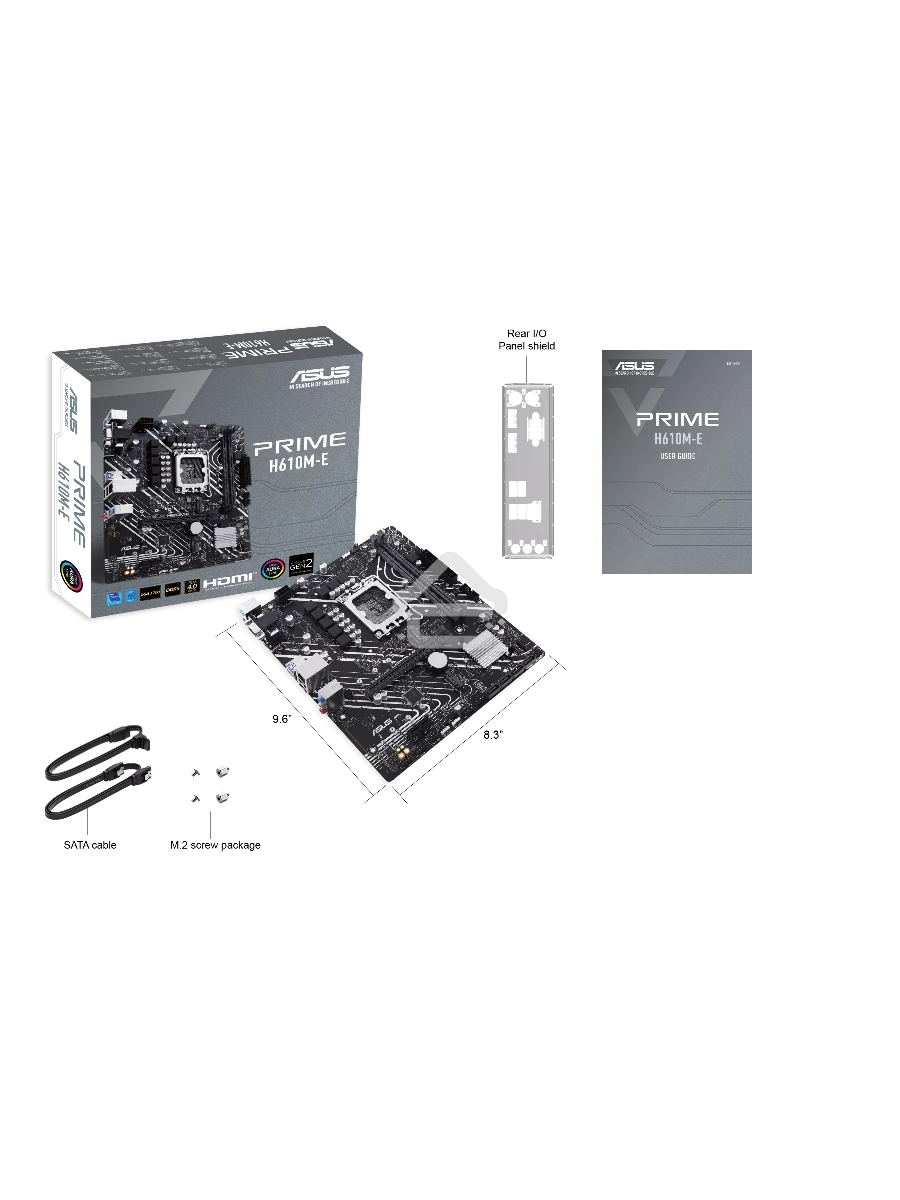 Материнская плата ASUS PRIME H610M-E-CSM, LGA 1700, Intel H610, 2xDDR5, 4xSATA, 2xM.2 PCIe 3.0 (x2, x4), 1xPCIe 4.0 x16, 1xPCIe x1, 1xHDMI, 1xDP, 1xVGA, 2xUSB-A 2.0, 2xUSB-A 3.2 Gen 1, 1x 1Gb LAN, 3x3.5 мм, 7.1, mATX